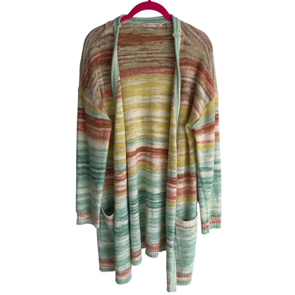 SOFT SURROUNDINGS Juniper Colorful Pastel Knit Cardigan Ladies Sweater, M